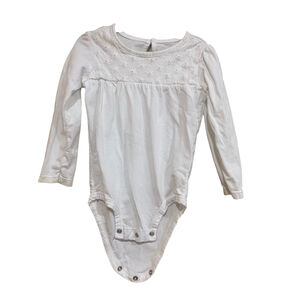 Carters long sleeve white top eyelit detail 24 months.